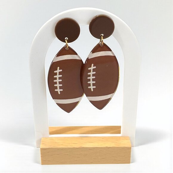 Football Lightweight Drop Earring - Picture 1 of 4